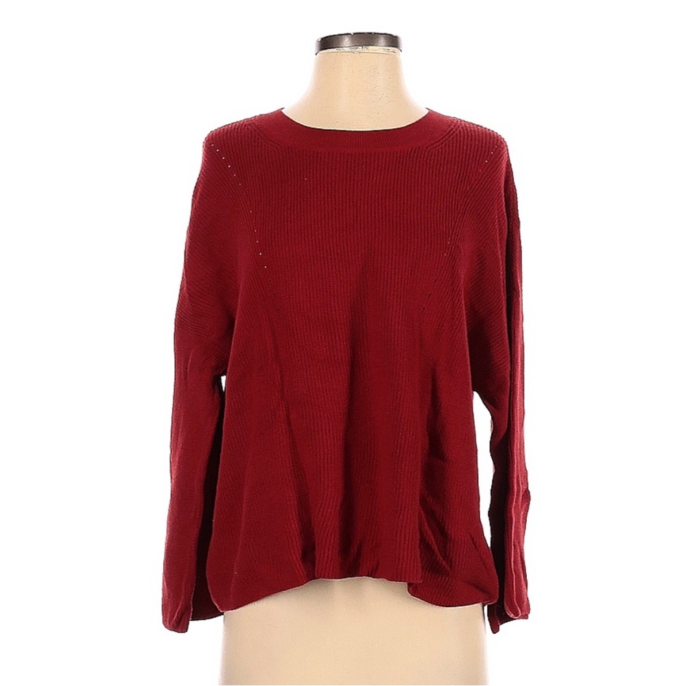 🦋 3/$9 Banana Republic red chunky pullover sweater cotton size small